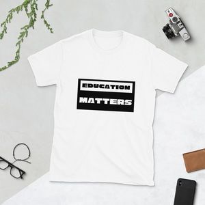Statement shirt from mrrogerswords.com “Education Matters”